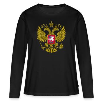 Tanning Rossii Russia Coat of Arms - Women's Premium Organic Long Sleeve Shirt - black - Front - Julia (174cm)