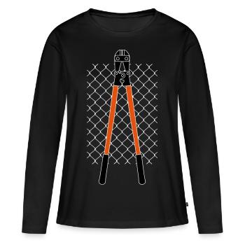 CLÔTURE ET PINCES DE VANDAL - T-shirt manches longues Premium bio Femme - noir - Devant - Julia (174cm)
