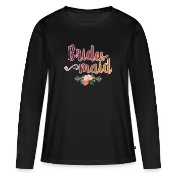 Brautjungfer, Hochzeit, Junggesellinnenabschied - Frauen Premium Bio Langarmshirt - Schwarz - Vorne - Julia (174cm)