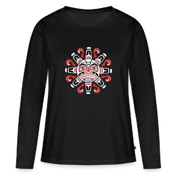Maori - T-shirt manches longues Premium bio Femme - noir - Devant - Julia (174cm)