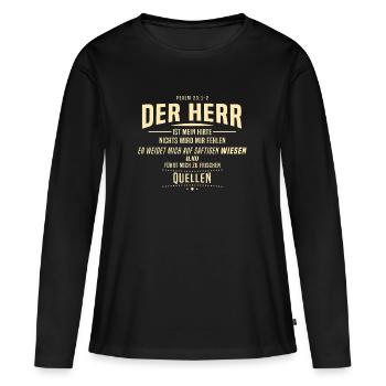 Espoir pour tous, psaume, versets bibliques, berger, monsieur - T-shirt manches longues Premium bio Femme - noir - Devant - Julia (174cm)