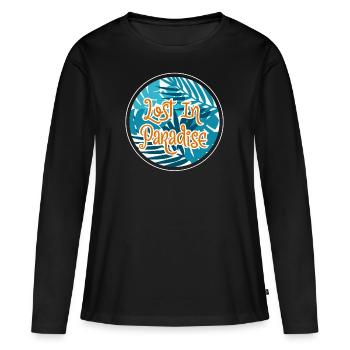 Lost in Paradise - paradise - Women's Premium Organic Long Sleeve Shirt - black - Front - Julia (174cm)
