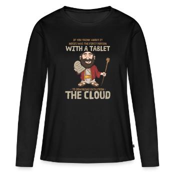 Support technique de l'administrateur de Moses Cloud Tablet Server - T-shirt manches longues Premium bio Femme - noir - Devant - Julia (174cm)