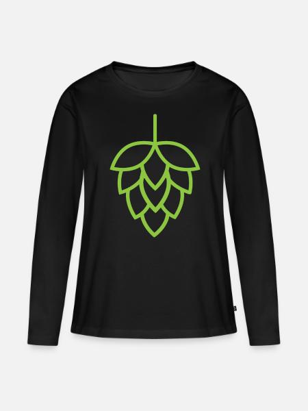 Bier Hopfen - Frauen Premium Bio Langarmshirt - Schwarz
