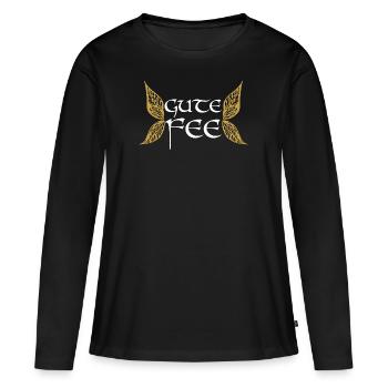 Gute Fee - Frauen Premium Bio Langarmshirt - Schwarz - Vorne - Julia (174cm)