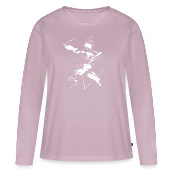Résumé Archer - T-shirt manches longues Premium bio Femme - rose poudré - Devant - Julia (174cm)