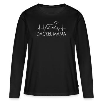Dackel Mama - Frauen Premium Bio Langarmshirt - Schwarz - Vorne - Julia (174cm)