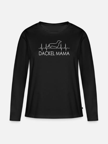 Dackel Mama - Frauen Premium Bio Langarmshirt - Schwarz