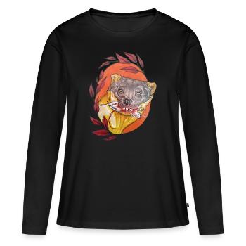 Martre Breakfast - T-shirt manches longues Premium bio Femme - noir - Devant - Julia (174cm)