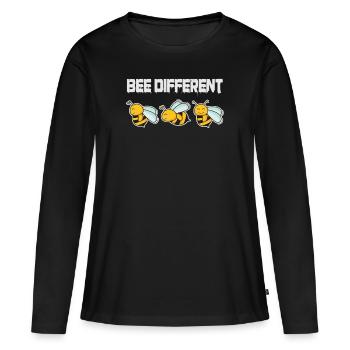 Bee Different Bienen Sei Anders Be Yourself - Frauen Premium Bio Langarmshirt - Schwarz - Vorne - Julia (174cm)