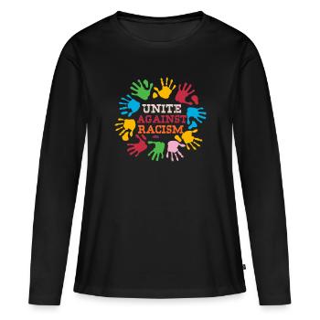 Antirassismus - Frauen Premium Bio Langarmshirt - Schwarz - Vorne - Julia (174cm)