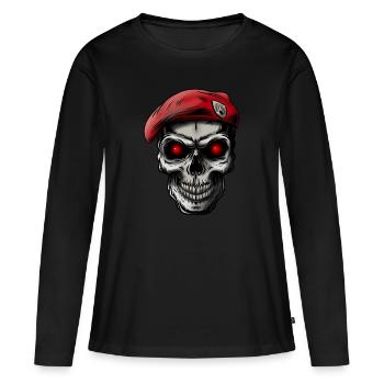 Skull soldier - Women's Premium Organic Long Sleeve Shirt - black - Front - Julia (174cm)