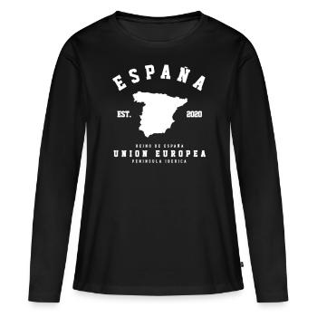 ESPAGNE - T-shirt manches longues Premium bio Femme - noir - Devant - Julia (174cm)