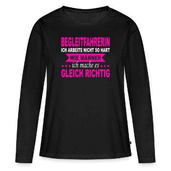 BF3 Begleitfahrzeugfahrerin Begleitfahrerin - Frauen Premium Bio Langarmshirt - Schwarz - Vorne - Julia (174cm)