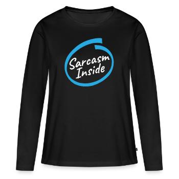 Nerdy Sarcasm Inside Humour - T-shirt manches longues Premium bio Femme - noir - Devant - Julia (174cm)