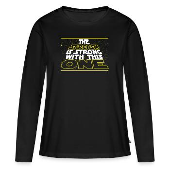 Sarkasmus in einer weit entfernten Galaxis - Frauen Premium Bio Langarmshirt - Schwarz - Vorne - Julia (174cm)