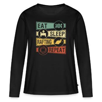Rafting - T-shirt manches longues Premium bio Femme - noir - Devant - Julia (174cm)