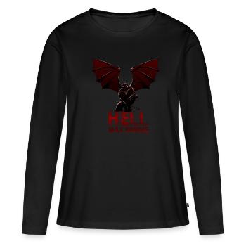 L'enfer était ennuyeux l'enfer était ennuyeux humour potence - T-shirt manches longues Premium bio Femme - noir - Devant - Julia (174cm)