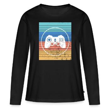 Videospiele Kontroller - Frauen Premium Bio Langarmshirt - Schwarz - Vorne - Julia (174cm)