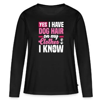 Toiletteur pour chien Toiletteur pour chien Toiletteur pour chien - T-shirt manches longues Premium bio Femme - noir - Devant - Julia (174cm)