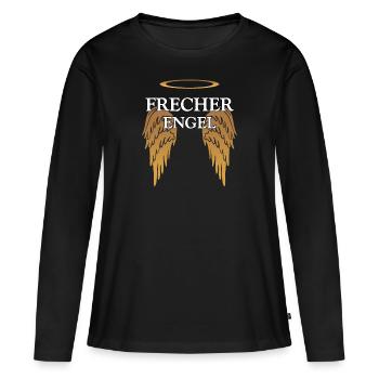Engelchen Spruch Lichtwesen Flügel frecher Engel - Frauen Premium Bio Langarmshirt - Schwarz - Vorne - Julia (174cm)