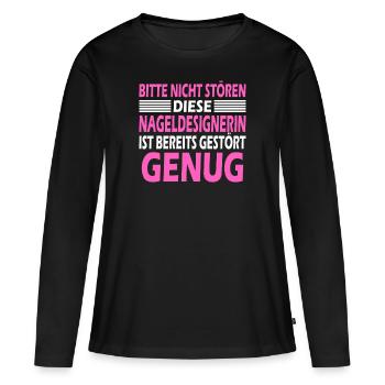 Nageldesignerin Nagelstylistin Spruch Geschenk - Frauen Premium Bio Langarmshirt - Schwarz - Vorne - Julia (174cm)