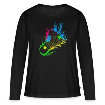 Splash Badminton - Women's Premium Organic Long Sleeve Shirt - black - Front - Julia (174cm)