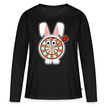 Fléchettes Fléchettes Bullseye Fléchettes Fléchettes - T-shirt manches longues Premium bio Femme - noir - Devant - Julia (174cm)