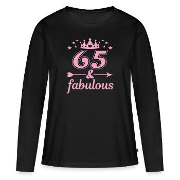 65 Years Gift 65 Birthday Birthday Fabulous - Women's Premium Organic Long Sleeve Shirt - black - Front - Julia (174cm)