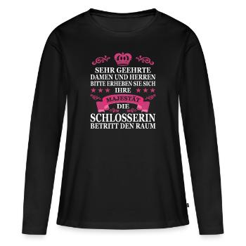 Schlosserin Geschenk Metallarbeiterin - Frauen Premium Bio Langarmshirt - Schwarz - Vorne - Julia (174cm)