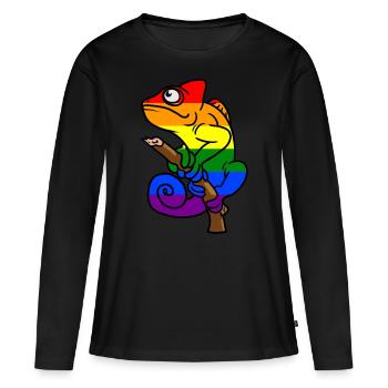 Chameleon LBGT Gay Pride Colorful Summer - Women's Premium Organic Long Sleeve Shirt - black - Front - Julia (174cm)