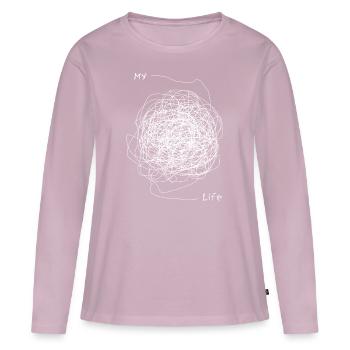 My Life Chaot Mein Leben Chaos Chaotisch lustig - Frauen Premium Bio Langarmshirt - Altrosa - Vorne - Julia (174cm)