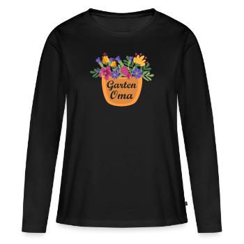 Garten Gartenarbeit Geschenk Gärtnerin Oma - Frauen Premium Bio Langarmshirt - Schwarz - Vorne - Julia (174cm)