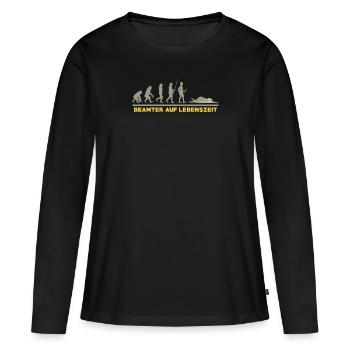 Fonctionnaire à vie fonctionnaire cadeau paresseux - T-shirt manches longues Premium bio Femme - noir - Devant - Julia (174cm)