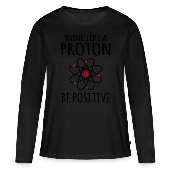 Positif penser confiant atome physique physicien - T-shirt manches longues Premium bio Femme - noir - Devant - Julia (174cm)