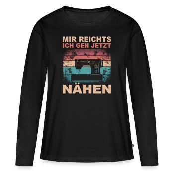 Ich Gehe Nähen Geschenk Häkeln Näherin Mama - Frauen Premium Bio Langarmshirt - Schwarz - Vorne - Julia (174cm)