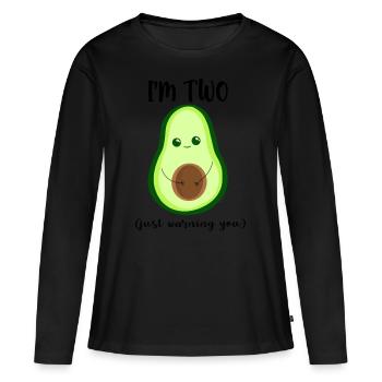 Il y en a deux d’entre moi, grossesse - T-shirt manches longues Premium bio Femme - noir - Devant - Julia (174cm)