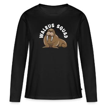 Team Walross Walrosse Walross Geschenk - Frauen Premium Bio Langarmshirt - Schwarz - Vorne - Julia (174cm)