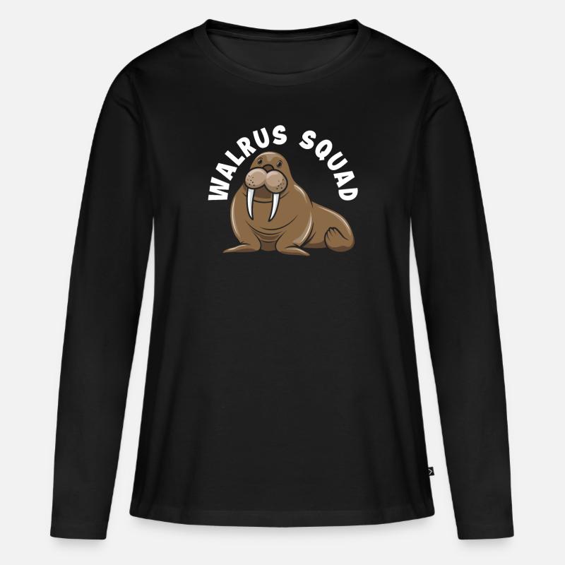Team Walross Walrosse Walross Geschenk - Frauen Premium Bio Langarmshirt - Schwarz