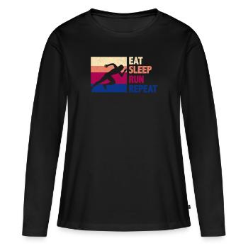 Fun Running Runner Run Gift - Women's Premium Organic Long Sleeve Shirt - black - Front - Julia (174cm)