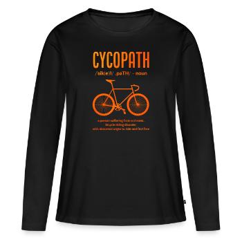 Fahrrad Fahrradfahrer Radfahrer Biker - Frauen Premium Bio Langarmshirt - Schwarz - Vorne - Julia (174cm)