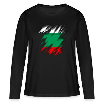 Bulgarie Bulgarie - T-shirt manches longues Premium bio Femme - noir - Devant - Julia (174cm)