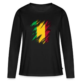 Mali - T-shirt manches longues Premium bio Femme - noir - Devant - Julia (174cm)