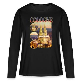 Cathédrale de Cologne Allemagne City Skyline Home Love - T-shirt manches longues Premium bio Femme - noir - Devant - Julia (174cm)