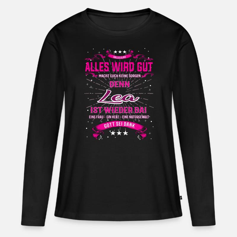 Lea, alles wird gut T-Shirt - Frauen Premium Bio Langarmshirt - Schwarz