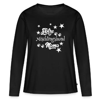 Stolze Mischling Mom Mischlingshund - Frauen Premium Bio Langarmshirt - Schwarz - Vorne - Julia (174cm)