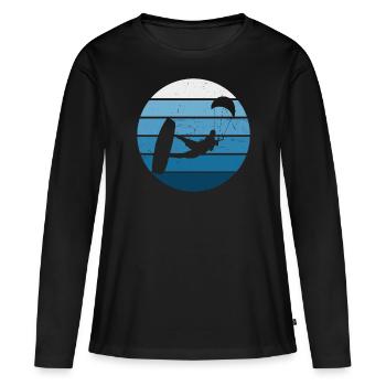 Kitesurf Kitesurf Kitesurf Kitesurfer Hommes - T-shirt manches longues Premium bio Femme - noir - Devant - Julia (174cm)