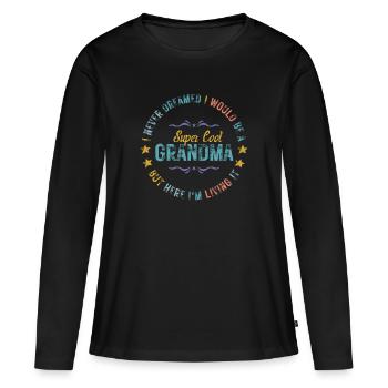 Funny Vintage Gift Idea Saying Super Cool Grandmas - T-shirt manches longues Premium bio Femme - noir - Devant - Julia (174cm)