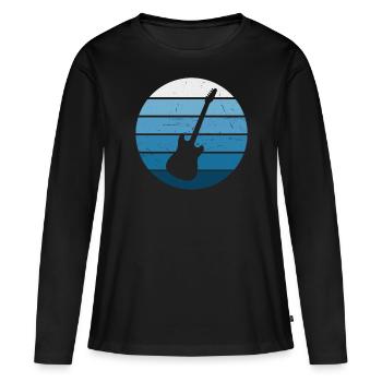 Guitariste Femme Guitariste Guitariste Hommes Guitariste - T-shirt manches longues Premium bio Femme - noir - Devant - Julia (174cm)