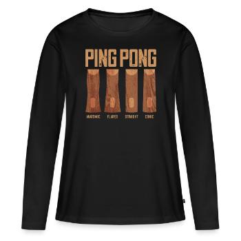 Tischtennisschläger Griffarten Table Tennis - Frauen Premium Bio Langarmshirt - Schwarz - Vorne - Julia (174cm)